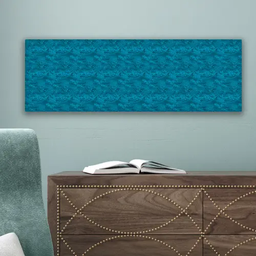 Turquoise - Heuvels - Bloemen canvas 2cm klein 828 -sfeer4