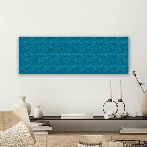 Turquoise - Heuvels - Bloemen canvas 2cm klein 828 -sfeer6