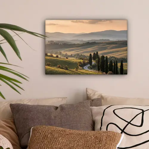 Toscaans - Landschap - Heuvels canvas 2cm klein -sfeer1