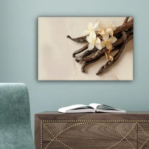 Vanille - Bloemen - Beige canvas 2cm klein -sfeer4