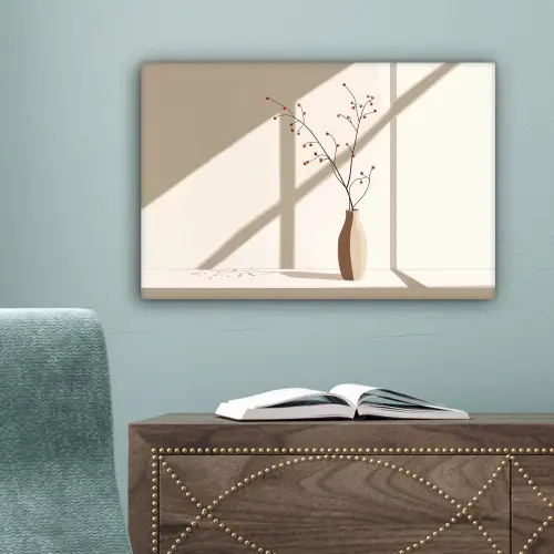 Vaas - Takken - Bessen - Minimalistisch canvas 2cm klein -sfeer4