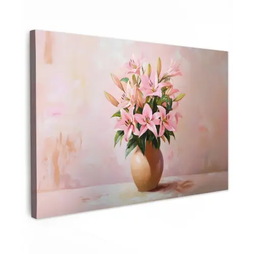 Vaas - Bloemen - Roze canvas 2cm klein -z3d
