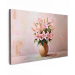 Vaas - Bloemen - Roze canvas 2cm klein -z3d