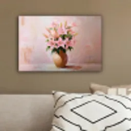 Vaas - Bloemen - Roze canvas 2cm klein -sfeer3
