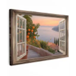 Doorkijk - Uitzicht - Meer - Landschap canvas 2cm klein -z3d