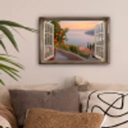 Doorkijk - Uitzicht - Meer - Landschap canvas 2cm klein -sfeer1