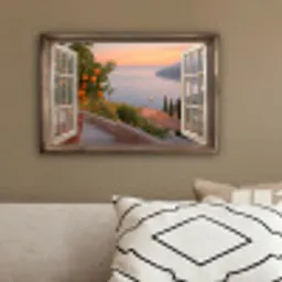 Doorkijk - Uitzicht - Meer - Landschap canvas 2cm klein -sfeer3