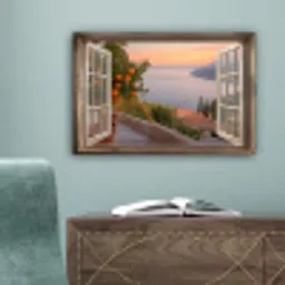 Doorkijk - Uitzicht - Meer - Landschap canvas 2cm klein -sfeer4