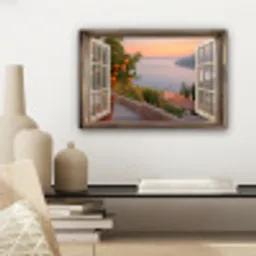 Doorkijk - Uitzicht - Meer - Landschap canvas 2cm klein -sfeer6