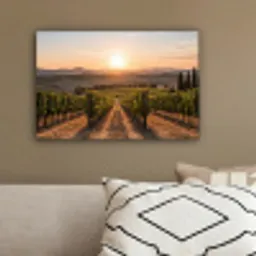 Wijngaard - Zonsondergang - Landschap canvas 2cm klein -sfeer3