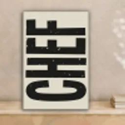 Vintage - Chef - Japandi - Zwart canvas 2cm klein -sfeer1