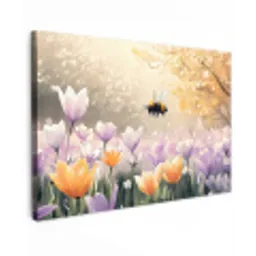 Viooltjes - bij - Zonlicht canvas 2cm klein -z3d