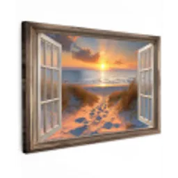Doorkijk - Strand - Duinen - Zonsondergang canvas 2cm klein -z3d