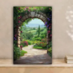 Doorkijk - Landschap - Bloemen - Pad - Uitzicht canvas 2cm klein -sfeer1