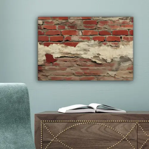 Muur - Baksteen - Verweerd canvas 2cm klein -sfeer4