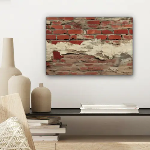 Muur - Baksteen - Verweerd canvas 2cm klein -sfeer6