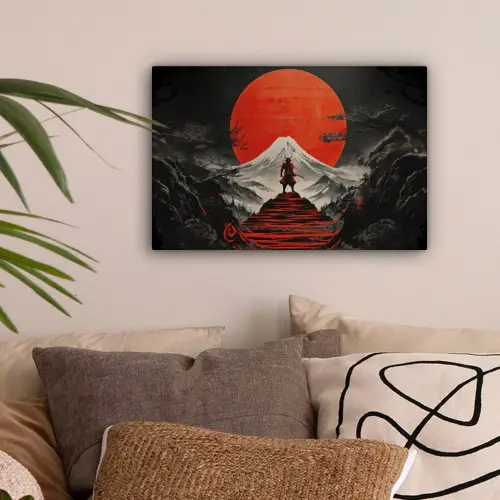 Krijger - Rode trappen - Zon - Berg canvas 2cm klein -sfeer1