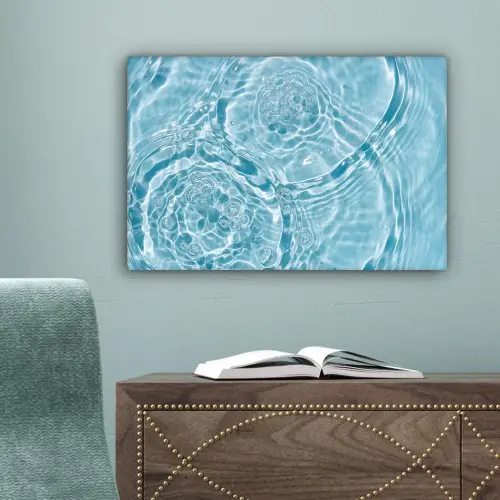 Water - Blauw - bubbels canvas 2cm klein -sfeer4