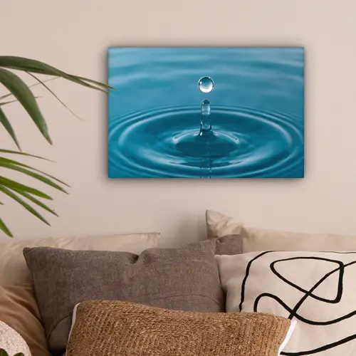 Waterdruppel - Water - Oppervlakte canvas 2cm klein -sfeer1