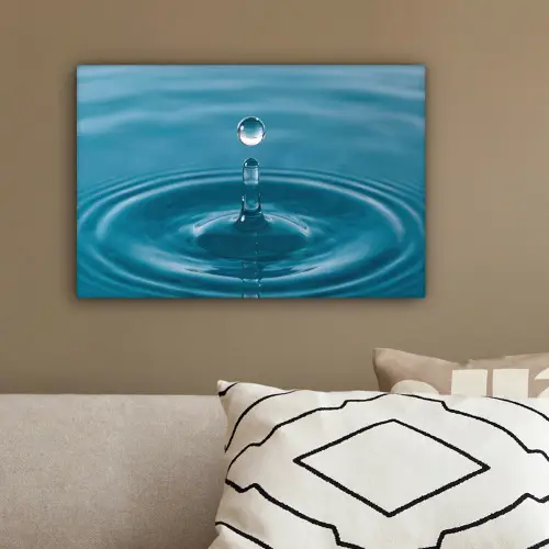 Waterdruppel - Water - Oppervlakte canvas 2cm klein -sfeer3