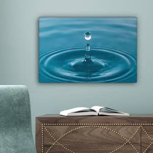 Waterdruppel - Water - Oppervlakte canvas 2cm klein -sfeer4