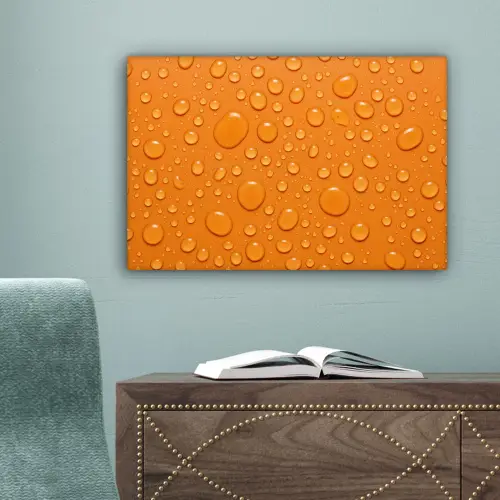 Water - Druppels - Oranje canvas 2cm klein -sfeer4