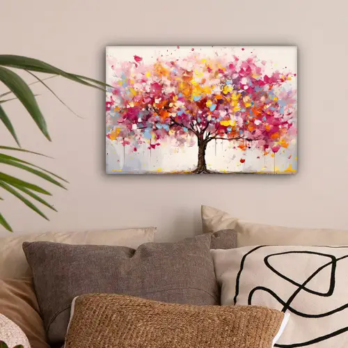 Aquarel - Boom - Kunst - Abstract canvas 2cm klein -sfeer1