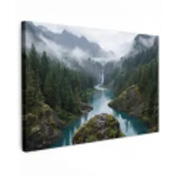 Waterval - Bomen - Bergen canvas 2cm klein -z3d