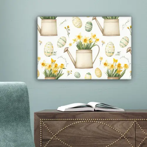 Gieter - Bloemen - Eieren canvas 2cm klein -sfeer4