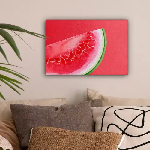 Watermeloen - Rood - Zomers canvas 2cm klein -sfeer1