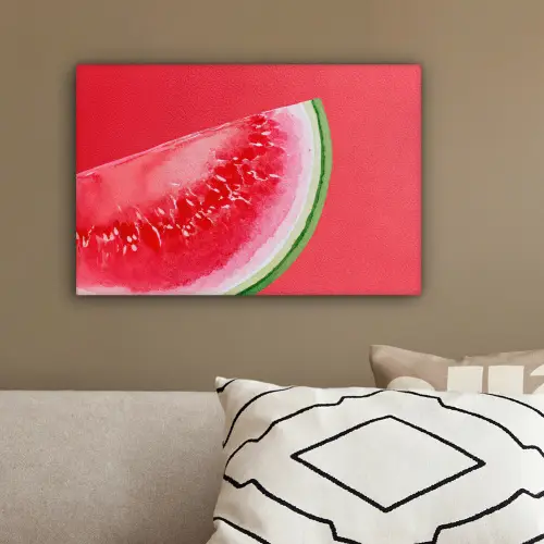 Watermeloen - Rood - Zomers canvas 2cm klein -sfeer3