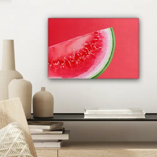 Watermeloen - Rood - Zomers canvas 2cm klein -sfeer6