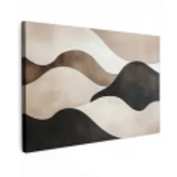 Golven - Abstract - Beige canvas 2cm klein -z3d