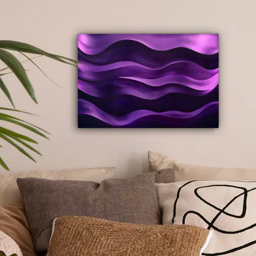Golven - Abstract - Paars canvas 2cm klein -sfeer1