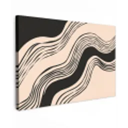 Golven - Zwart - Zandkleur canvas 2cm klein -z3d