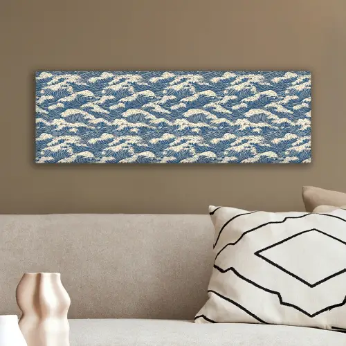 Golven - Klassiek - Blauw canvas 2cm klein 828 -sfeer3