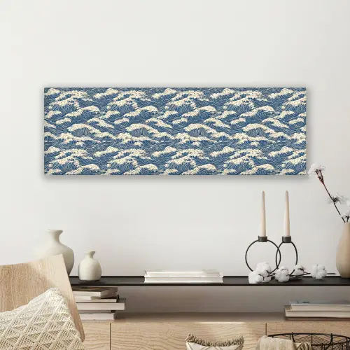 Golven - Klassiek - Blauw canvas 2cm klein 828 -sfeer6