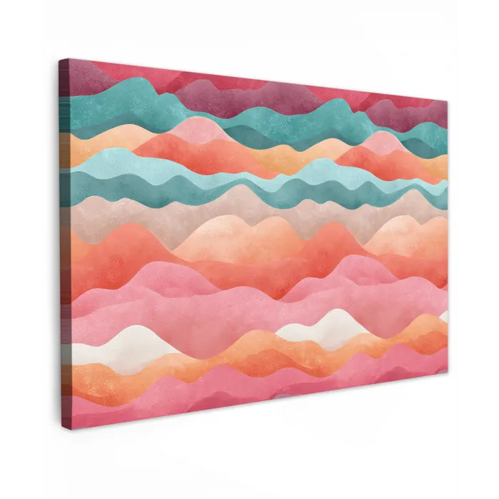 Golven - Kleurrijk - Abstract canvas 2cm klein -z3d