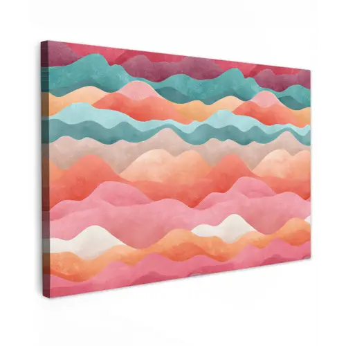 Golven - Kleurrijk - Abstract canvas 2cm klein -z3d