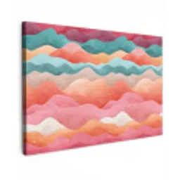 Golven - Kleurrijk - Abstract canvas 2cm klein -z3d