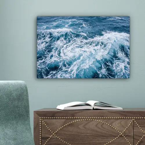 Golven - Oceaan - Blauw canvas 2cm klein -sfeer4