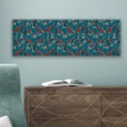 Golven - Retro - Blauw - Patroon canvas 2cm klein 828 -sfeer4