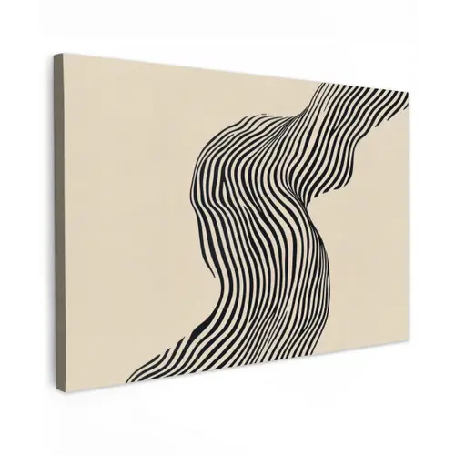 Golvend - Lijnen - Abstract - Silhouet canvas 2cm klein -z3d