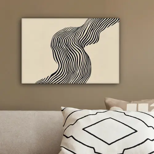Golvend - Lijnen - Abstract - Silhouet canvas 2cm klein -sfeer3