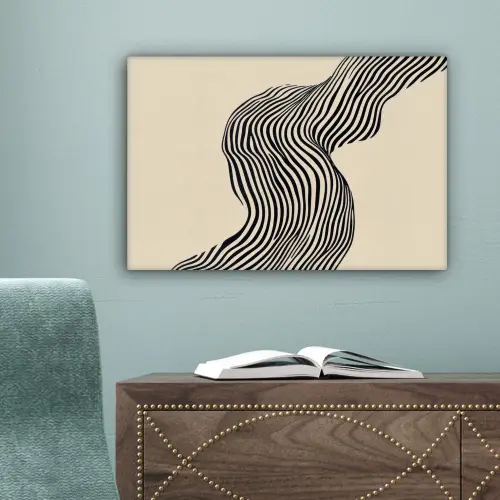 Golvend - Lijnen - Abstract - Silhouet canvas 2cm klein -sfeer4