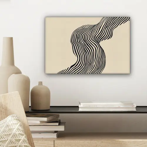 Golvend - Lijnen - Abstract - Silhouet canvas 2cm klein -sfeer6