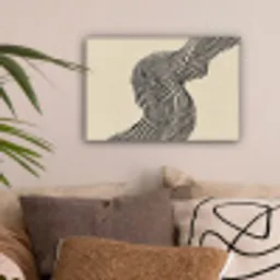 Golvend - Lijnen - Abstract - Silhouet canvas 2cm klein -sfeer1
