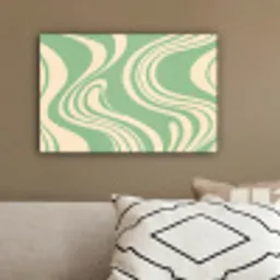 Golvende lijnen - Mintgroen - Dansende vormen canvas 2cm klein -sfeer3
