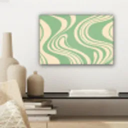 Golvende lijnen - Mintgroen - Dansende vormen canvas 2cm klein -sfeer6