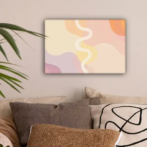 Golvende vormen - Abstract - pastel canvas 2cm klein -sfeer1